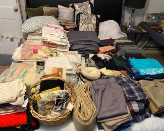 Assorted Clothes and Bedding