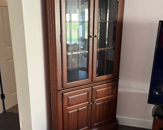 Beautiful corner cabinet with light