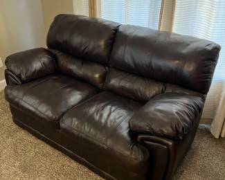 Leather loveseat