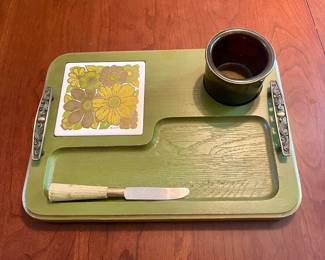 1960s cheese & crackers serving tray 