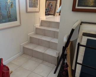 There are stairs throughout the house.  They are steep . We ask if you hold the rail going up and down these stairs.  See all pictures.