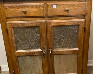 oak and tin pie safe