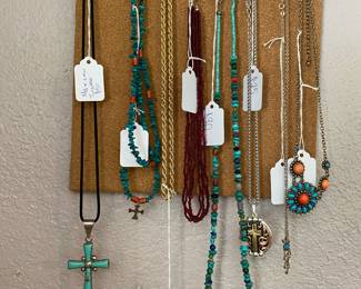 turquoise and vintage bead necklaces