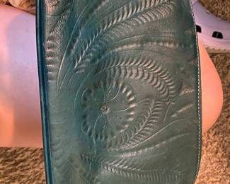 hand tooled leather purse