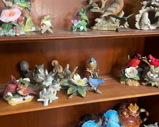 Hummingbird Cardinal and other figurines