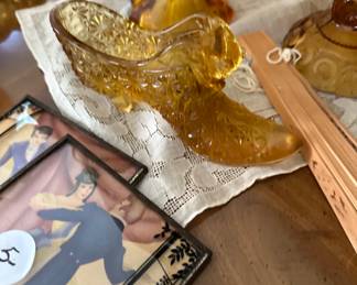 Vintage glass shoe