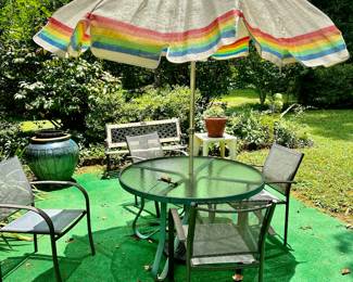 Outdoor set with umbrella 