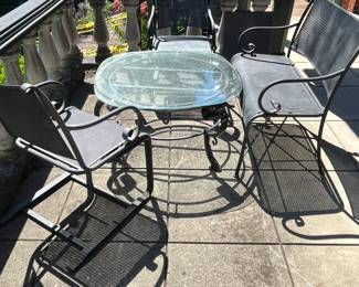 contemporary iron patio furniture set