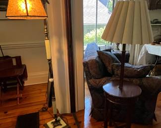 slag glass floor lamp