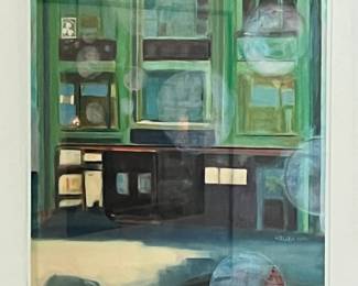 A signed Dot Keller print of Allen Street Bubble Man 