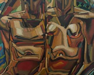 a large "Adam and Eve" Oil Painting on canvas