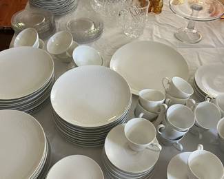 Rosenthal Romance pattern fine china, Waterford Crystal and Spode Blue Transferware Plates