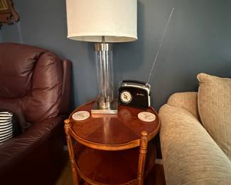 Robert Abbey table lamp, two available. Matching floor lamp also by Abbey