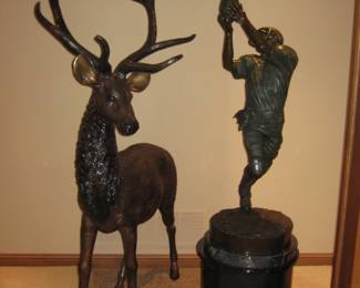 Bronze Life Size Bronze Sculpture of a Football Player by Jim Davidson