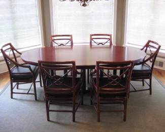 McGuire Dining Room Table and Bamboo Chairs