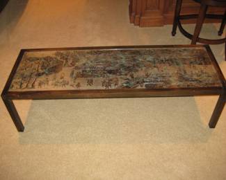 Philip and Kelvin LaVerne Acid Etched and Bronze Coffee Table