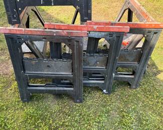 (7) Heavy Duty Plastic Sawhorses - Holds 1000 lb Per Pair	