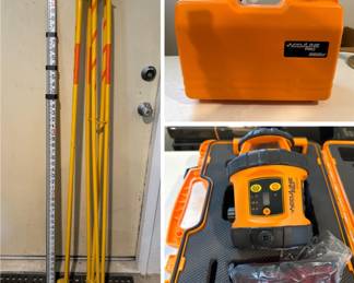 Johnson AccuLine Pro Horizontal Rotary Laser Level, Leveling Rod, +	