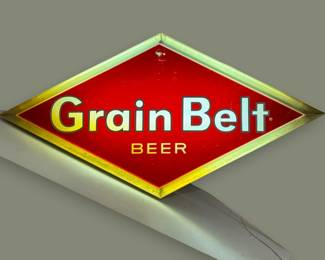 Vintage Grain Belt Beer Lighted Wall Sign	