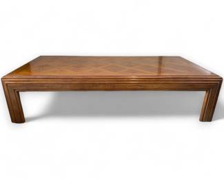 Vintage LANE LARGE Coffee Table w/Marquetry Top - 68.25"L	