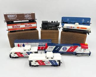 Vintage Tyco HO Scale Spirit of ‘76 Engine & Cars, Lima Steam Engine +	