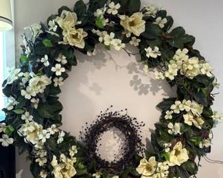 Spring & Summer Wreaths - Magnolia 52"D & Blue Berries 16"D	