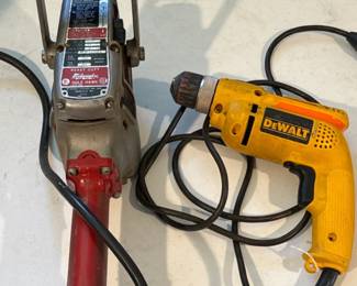 Vintage Milwaukee 1675-1 Hole Hawg + Dewalt D21008 3/8" VSR Drill	