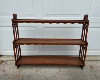 Vintage 3-Tier Cathedral Gothic Fretwork Wall Shelf	