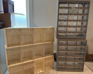 Get Organized - (3) Tip-Out Bins & (2)Stack-On Small Parts Bins	