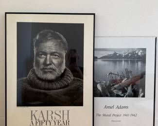 KARSH:A Fifty-Year Retrospective Hemingway, Ansel Adams Framed Posters	
