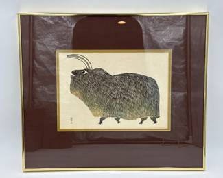 Pudlo Pudlat - Inuit - Original Stone Cut Art Print - Signed	