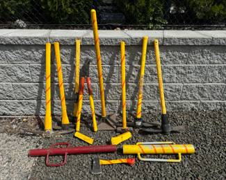 Pick Axes, Sledge Hammer, 10"Tamper, Splitting Wedges +	