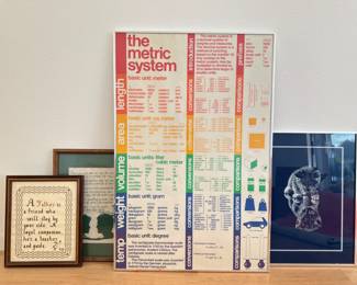 Vintage Wall Decor - Post Mod Rainbow Metric Poster, Cross Stitch +	