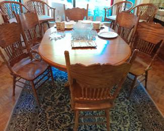 Solid oak clawfoot dining set