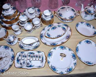 Huge Set (over 70 pieces) of Royal Albert "Moonlight Rose" dinnerware
