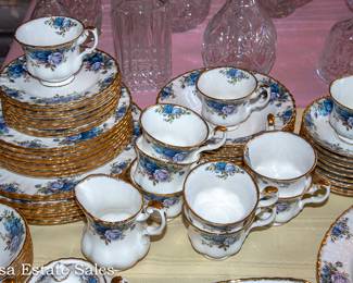 Huge Set (over 70 pieces) of Royal Albert "Moonlight Rose" dinnerware