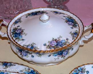 Huge Set (over 70 pieces) of Royal Albert "Moonlight Rose" dinnerware