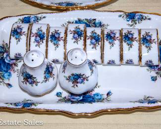 Huge Set (over 70 pieces) of Royal Albert "Moonlight Rose" dinnerware