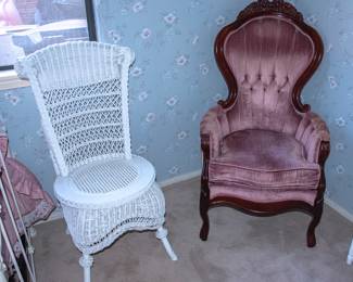 Accent Chairs - Wicker and Victorian Style
