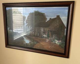 Original oil on canvas framed under glass