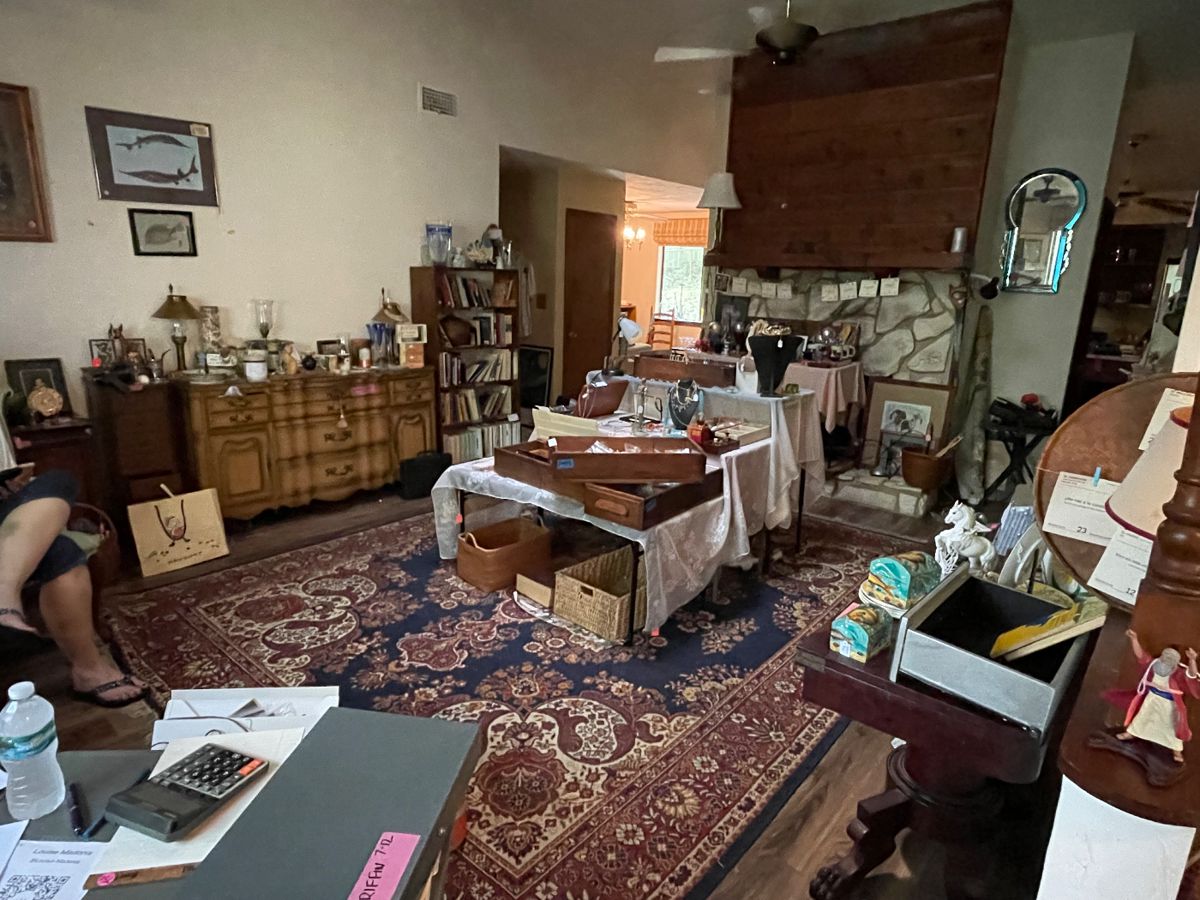 Saturday's last looks photo! This is the living room after two days sale :-) but, we still have a bunch of good stuff so come on down Sunday after 9am!