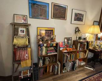 We have several old wooden ladders available  to deconstruct for display racks.