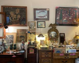 Lots of interesting items here…eclectic art and books
