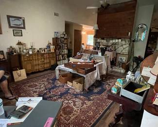 Saturday's last looks photo! This is the living room after two days sale :-) but, we still have a bunch of good stuff so come on down Sunday after 9am!