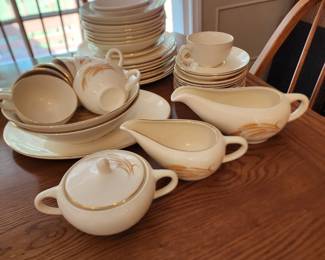 Golden Wheat 22 K gold trim dishes