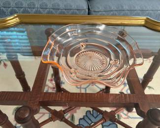 PINK DEPRESSION GLASS BOWL.