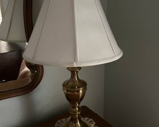 PAIR OF BRASS LAMPS.