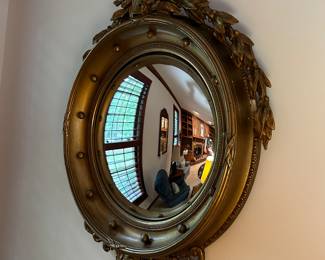 ANTIQUE LARGE BULL’S EYE MIRROR 