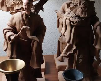 Vintage Asian clay figurines