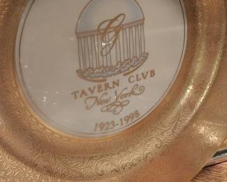 Greenbrier Resort Tavern Club New York gilded plate